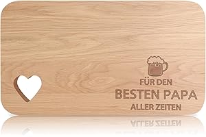 BOYATONG Planche à petit-déjeuner en bois avec gravure - Planche à petit-déjeuner avec découpe en cœur - Cadeau d'anniversaire pour papa, cadeau de fête des pères