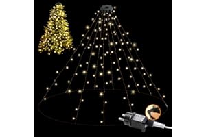 DA LIGHT Łańcuch świetlny LED do użytku wewnątrz i na zewnątrz, 10 pasm po 2 m z 250 diodami LED, 2500 K ciepła biel, oświetlenie choinki, 8 trybów i timer z funkcją pamięci, wodoszczelność IP44