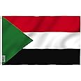 Anley Fly Breeze 3x5 Feet Sudan flag - Vivid Color and UV Fade Resistant - Canvas Header and Double Stitched - Sudanese Flags Polyester with Brass Grommets 3 X 5 Ft…