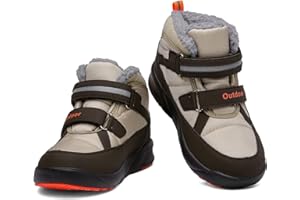 ZYLDK Winterschuhe Kinder Winterstiefel Mädchen Jungen Herbstschuhe Warmfutter Schneestiefel Wanderschuhe Trekking Snowboots Mit Klettverschluss