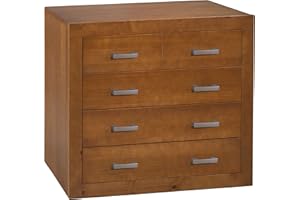DOGAR Moblit Cómoda de Cuatro Cajones Realizada en Madera Pino Macizo Color Cerezo Serie Kalpe Medidas (80x95x40) cm (altoxanchoxfondo) Robusta y Resistente