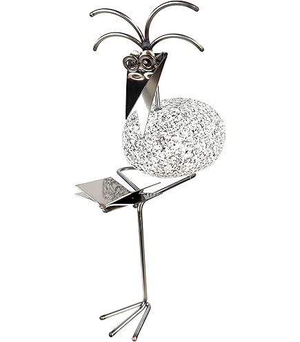 Steinvogel-Set Aus Granit & Edelstahl – Zwei Dekorative Gartenvögel Als Stylische Outdoor-Deko (Set SV 75 + 507)