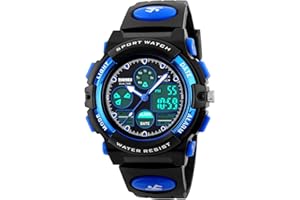 Dayllon Reloj Digital para niños Outdoor 50 m Impermeable electrónico Alarma 12/24 h Cronómetro Calendario Niño Niña Reloj analógico