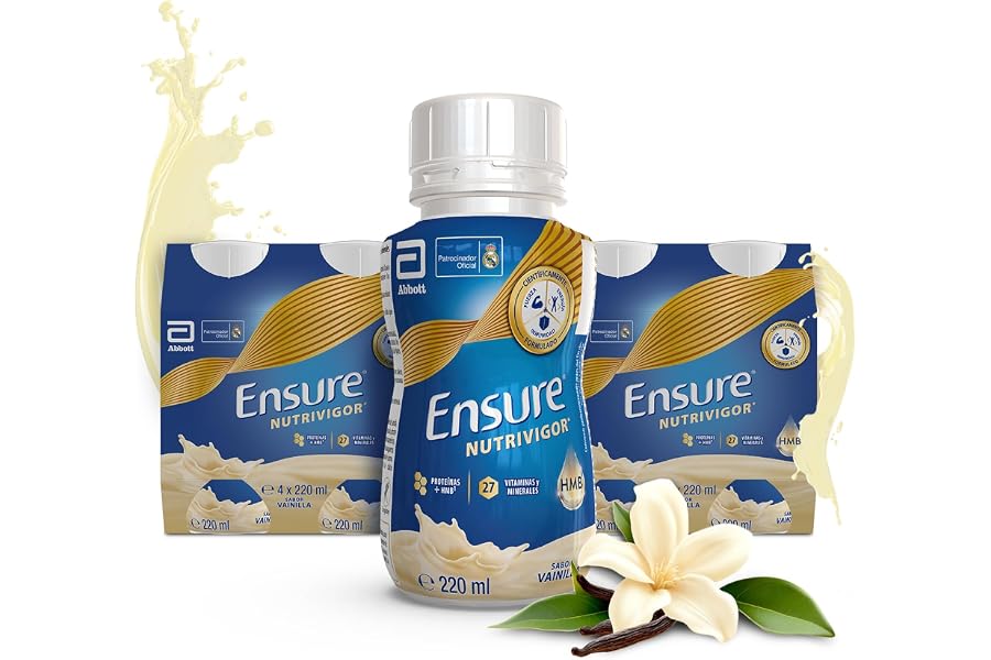 Ensure Nutrivigor - Complemento Alimenticio para Adultos, con HMB, Proteínas, Vitaminas y Minerales, como el Calcio - Sabor V