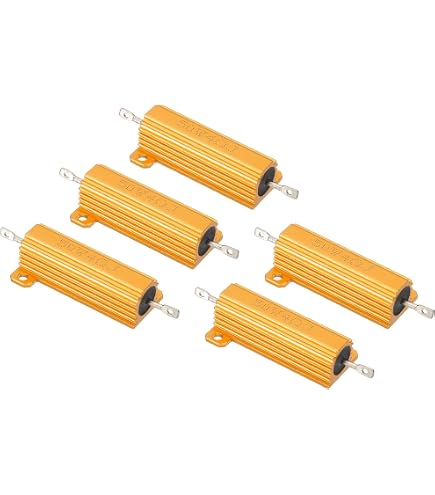YOKIVE 2 Pezzi Resistori In Alluminio 50W 40 Ohm ±5% Con Foro Da 3,2mm, Custodia Avvolta In Filo Per LED, Convertitori, Inverter E Circuiti Fai Da Te (Verde)