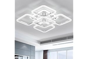 Qcyuui LED Ceiling Light Square, Modern Flush Mount Chandelier Lighting,Dimmable Bedroom Ceiliing Lamps Nordic Design for Living Room