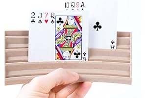 3D Vikings Uchwyt na karty do gry w drewnianym wzornictwie – 4 sztuki – idealne do standardowych kart do gry (3 rzędy)