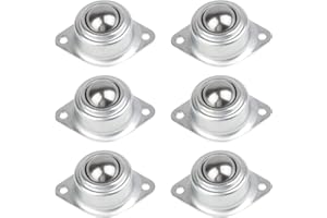 MOROBOR 6Pcs Roller Ball Transfer Bearing, Carbon Steel Round Ball Transfer Unit Universal Rotation Ball Casters for Conveyor, Roller Stand, Transmission