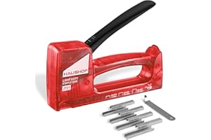 HAUSHOF Upholstery Staple Gun Tacker Kit - Light Duty Stapler for Wood, Fabric & Decoration - Includes 800 Staples Type 53 & Staple Remover