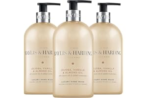 Baylis & Harding Jojoba, Vanilla & Almond Oil Hand Wash, 500 ml (Pack of 3) - Vegan Friendly