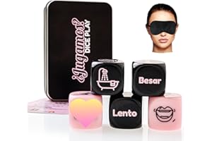 GALILEA Dados para Pareja + Antifaz + Caja + Tarjeta con Instrucciones - Regalo Original Parejas