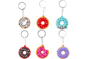 CHIPKART 6 Pieces Sweet Donut Keychain Donut Party Favors Kids Key Chains for Backpacks Donut Keychain Pendant Sweet Donut Theme Keychain Pendant for Kid Toy Ornament Souvenirs Gift