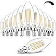 12-Pack Dimmable E12 LED Candelabra Bulbs 60W Equivalent, 2700K Soft Warm White, 600 Lumens B11 Candle Base 6W C35 LED Fil...