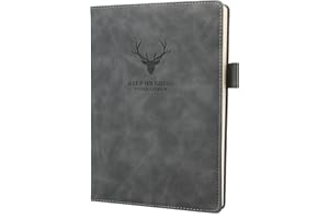 Earning Power B5 Ruled Notebook Journal 360 Page with Pen Loop, Hardcover Writing Notebooks, Perfect for Office Home School Business Writing and Composition (Gray, B5)