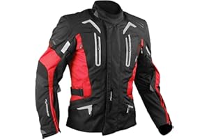 A-PRO Giacca Moto Touring Termica Impermeabile Sfoderabile Protezioni CE Rosso S