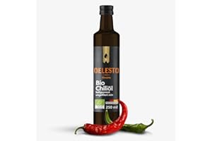 OELESTO® BIO Chili Öl kaltgepresst Rapsöl [NATIV] - Würzöl Chiliöl feurig intensiv - Chilli Oil mühlenfrisch Pizzaöl - Salatdressing Salatöl - Würzen von Dips, Quark, Grillgut, Nudeln, Suppen & Reis