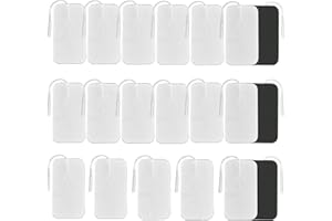 SIMDAO 20pcs Large Electrode Pads for TENS, TENS Machine Pads for 2mm PIN Connector, Durable Unit Replacement Pads, TENS Pads Replacement Self-Adhesive Electrodes for Effective Pain Relief Management (A)