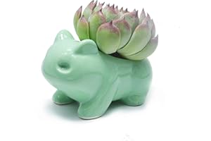 Binoster Cartoon Flowerpot Cute Ceramic Art Pots Home Decorative Ceramic Art Vase Animal Shaped Green