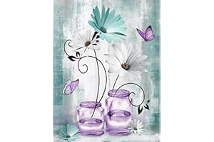 TOSTOG Diamond Painting Kit Adulte Débutant,Fleurs Papillons 5D DIY Diamant Painting Images Ronde Diamond Peinture Diamant Adulte,Cristal Débutant Art Set pour Décoration Murale Maison 30x40cm