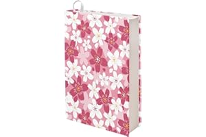 Kuiaobaty Housse de protection lavable en tissu pour livre Bible, roman et fleurs de cerises roses