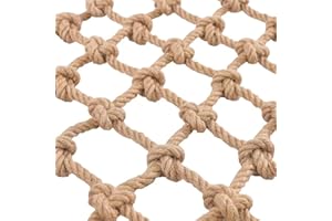 SSWZHANG Red de Cuerda Gruesa Red de Enrejado Yute Natural Red Anticaída Escaleras Balcón Red de Techo Partición Decoración Pared Foto Valla Jardín Protección contra Obstáculos(Size:2 * 2m(7 * 7ft))