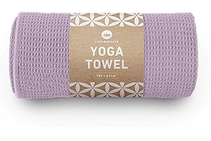 Lotuscrafts Serviette de Yoga antidérapante avec Une Bonne adhérence au Sol et Une Structure gaufrée spéciale pour Une Tenue idéale sur Le Dessus