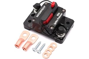 Greluma 1 pezzo 60A Interruttore automatico con ripristino manuale per auto Motori da traina marini Barche ATV Protezione alimentazione manuale per fusibile sistema audio,12V-48V DC,impermeabile