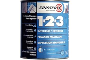 primario masquant, Stampa Universale All' Acqua Per imprégner, appendere e bloccare le macchie – Interno e Esterno – 123 Zinsser RUST-OLEUM 1L, bianco