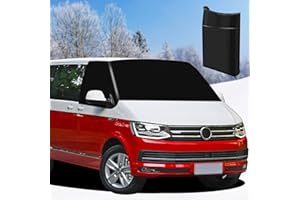 MaxEarn Osłona na przednią szybę samochodu T5, 600D Oxford Blackout, ochrona przed słońcem, mata termiczna na przednią szybę, wodoszczelna, odporna na działanie warunków atmosferycznych, odporna na