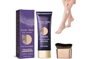 NNOUONN Body Full Coverage Perfector Waterproof, All over Complexion Perfector with Extra Large Body Makeup Brush,Tattoo Cover up Cream, Long-Lasting Sweat-Proof Concealer for Women