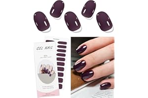 JMEOWIO Unghie Gel Adesive UV Rosso Vino Viola Smalto Adesivo per Unghie Gel Nail Stickers Decorazioni Unghie Nail Art Disegni