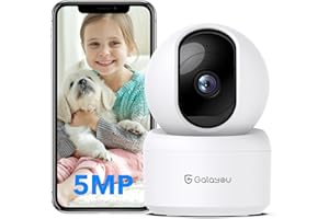 GALAYOU 3K(5MP) Babyphone Camera Surveillance WiFi - Camera Bebe Surveillance, Détection Humaine AI Suivi Intelligent 360° avec Enregistrement continu, Compatible avec Alexa