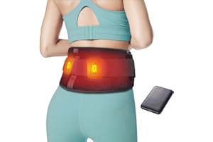 BESTEK Ceinture Chauffante Lombaire Sans Fil avec 3 Modes de Massage Dos et 3 Niveaux de Chauffage - Soulagement Efficace des Douleurs Lombaires, Abdominales et des Jambes sciatique,Regles douloureuses
