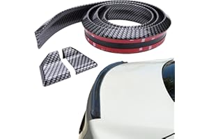 JMTBNO 1,5m Spoiler Posteriore Auto in Gomma in Fibra di Carbonio, Ala Posteriore Labbro Posteriore per Auto Tronco Posteriore Spoiler Adesivo Universale per Auto Camion SUV