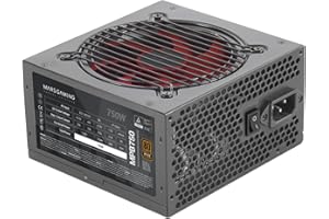 MARSGAMING MPB750, Fuente Alimentación PC 750W ATX, 6 Años Garantía, 80Plus Bronze 230V EU, 90% Eficiencia, Ventilador FDB 120mm con Tecnología AI-RPM y Sistema Antivibración, Negro