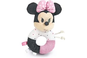 Clementoni - 17338 - Disney Baby Minnie Morbido Anello Sonaglino - Gioco Neonato, 100% Lavabile, Bambino 0-18 Mesi