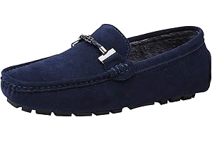 Jamron Uomo Elegante Fibbia Mocassini Comfort Scamosciato Scarpe di Guida Moda Pantofole