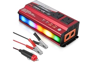 MEKTURM 2000W Power Inverter 12V to 240V AC Car Converter, Car Power Inverter with 5A 2 Type-C+2 USB+2 AC Sockets, LED Scrolling Light & HD Digital Display, Inverter for Motorhomes Truck Boat Camping