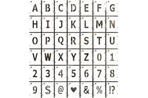 DRIFLO 42 pcs Letter and Number Templates Multi-size Letter Stencils Reusable Plastic Alphabet Template Craft Large Art Letters Symbol Stencils for Drawing Wood Wall Cake Painting Art Craft (2 Inches)