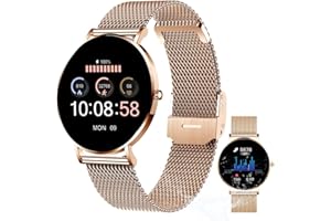 ‎XCOAST XCOAST SIONA 2 Damensmartwatch Rose Gold(4,2 cm) 6,9mm hoch - iOS und Android Fitness Tracker AMOLED 21 Sportarten 200 watchfaces Blutsauerstoff Wasserdicht Puls Blutdruck 7 Tage Akku