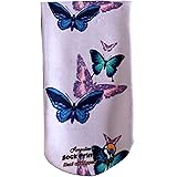 Amputee Sock, "Butterflies Blue and Purple Pattern V1", ferita residua a 3 strati, sopra il calzino termoretraibile