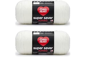 Red Heart Super Saver Jumbo Yarn, Soft White 2 Count (Pack of 1)