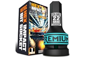 KIRXST Juego de Llaves de Impacto Hexagonales de 3/4", Herramienta de Destornillador Allen de Impacto de H22 (22 mm), para Instalar y Quitar Tuercas de Rueda o Eje