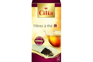Cilia 80 Filtres à Thé, Taille L, Sans Résidu dans La Tasse, Pour Grande Théière (0,75 à 1,6 L)