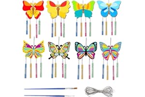 MECCTUCK 8 Piezas Mariposa para Manualidades, Manualidades de Mariposa de Madera, decoración de Mariposa para niños, Manualidades Creativas, Discos de Madera para Pintar, Manualidades de Madera sin terminar