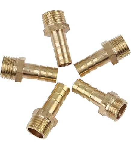 4 Raccordi In Ottone 3/8" Barb X G 1/2" Maschio Con Nastro – Per Tubi Acqua E Carburante, Ideali Per Idraulica E Meccanica