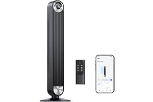 Dreo Ventilador de torre inteligente Cruiser Pro 106 cm, WiFi Alexa, oscilante de 90°, 9 ajustes de velocidad, temporizador de 12 horas, control APP, control por voz, mando a distancia, pantalla LED