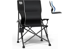 TIMBER RIDGE Sedia da Campeggio Pieghevole per Adulti 150kg con Supporto Lombare Regolabile Sedia Pieghevole da Esterno con Braccioli Rigidi Portatile per Festival Giardino Pesca Picnic