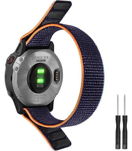 Bracelet Nylon 26 Mm Pour Garmin Fenix 6X/7X, Enduro, Tactix Delta – Respirant, Réglable, Maintien Cardiaque Optimisé