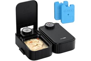 SOOFPET Comedero Gato Automatico Comida Humeda: Dispensador Comida Gatos 48H Programable - Comedero Automatico Perros sin Cable - 350g por Bol - para uso con Alimentos Húmedos y Secos - Negro